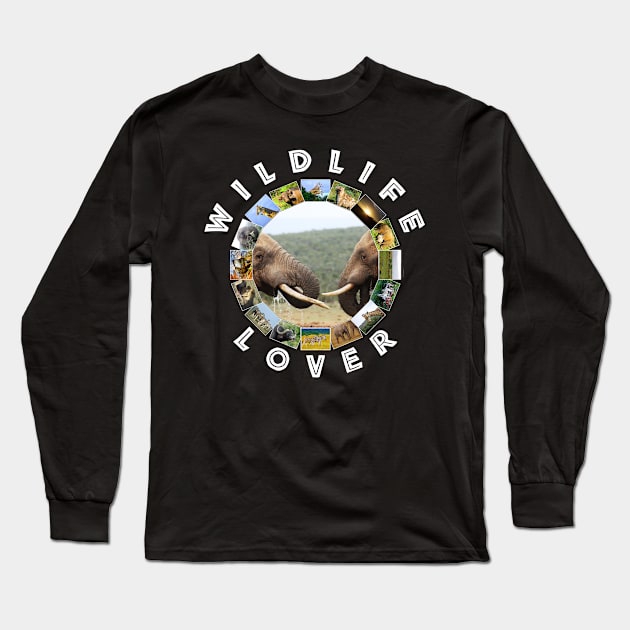 Wildlife Lover Elephant Faces Long Sleeve T-Shirt by PathblazerStudios